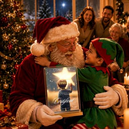 Avis client sur un cadeau Noël fils symbolique avec étoile personnalisée et certificat