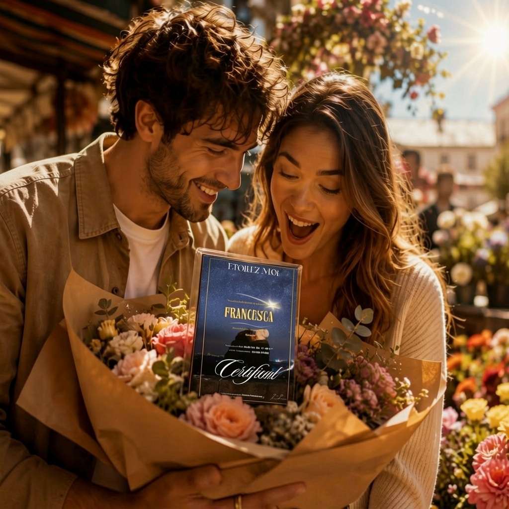 Avis client idée cadeau romantique Saint Valentin couple coffret étoile personnalisée