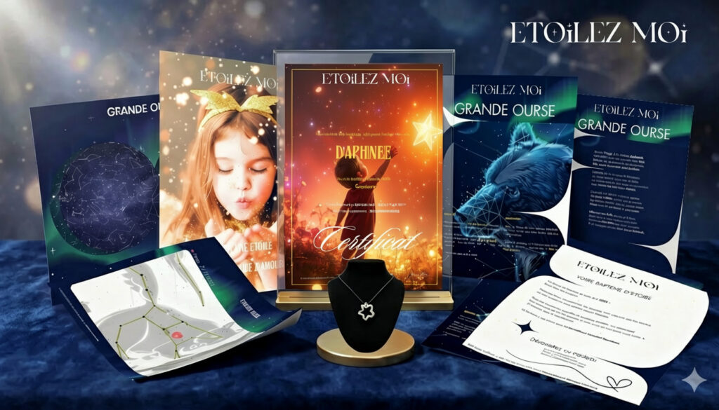 coffret cadeau anniversaire enfant dernière minute avec certificat étoile personnalisé cadeau enfant original imprimable immédiatement