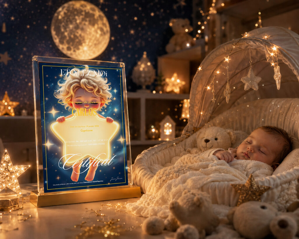 cadeau naissance urgent étoile personnalisée bébé coffret naissance personnalisé livraison rapide idée cadeau naissance originale souvenir naissance unique