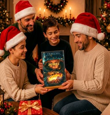 Cadeau Noël dernière minute : un papa reçoit un certificat de baptême d’étoile personnalisé entouré de sa famille pendant les fêtes