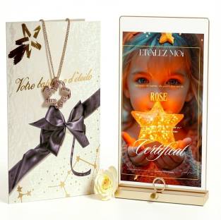 Cadeau anniversaire dernière minute avec coffret étoile personnalisée et certificat de baptême d'étoile