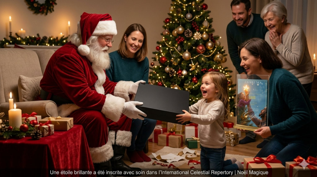 Avis client positif sur un cadeau Noël enfant dernière minute avec certificat d'étoile personnalisé