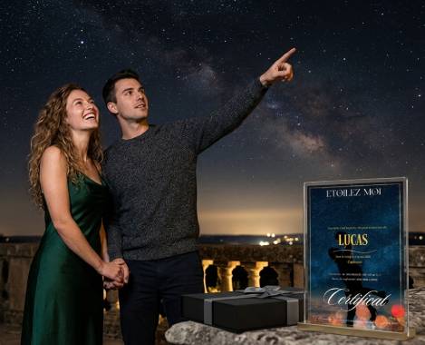 Avis coffret cadeau Noël personnalisé couple avec certificat officiel étoile