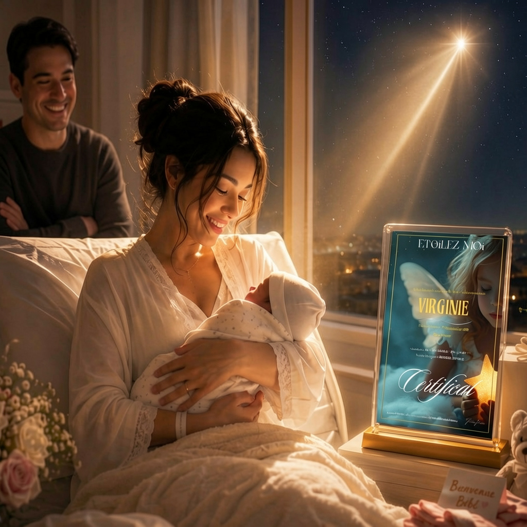avis parents cadeau baptême parrain marraine souvenir de baptême personnalisé étoile au nom de l'enfant