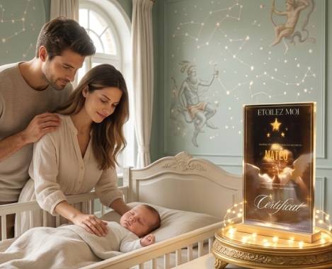 Avis client sur un cadeau naissance urgent original avec étoile au prénom du nouveau-né