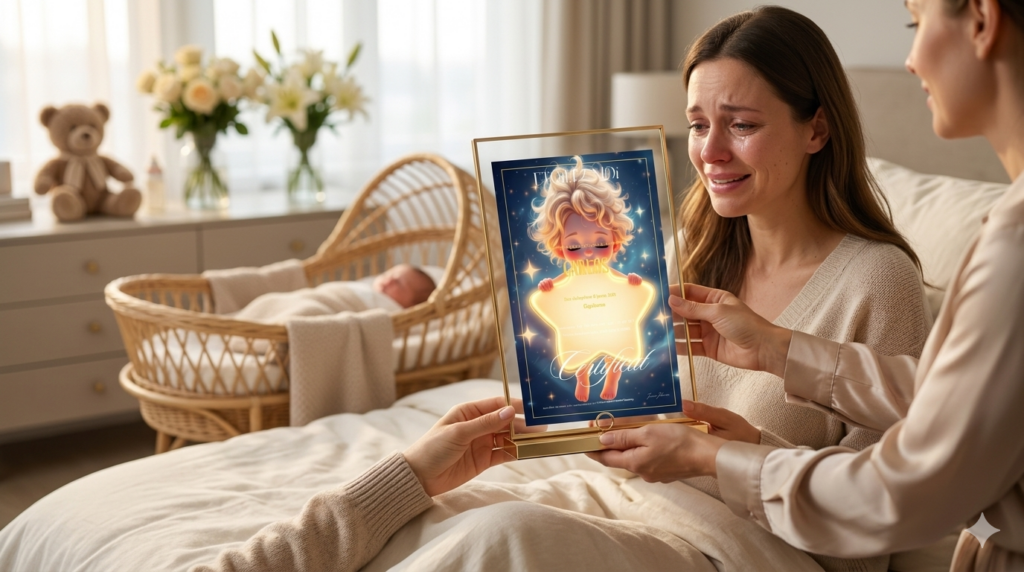 Témoignage client sur un cadeau naissance personnalisé fille avec baptême d’étoile