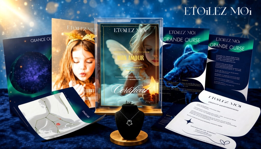 cadeau naissance personnalisé fille coffret complet étoile personnalisée bébé fille cadeau naissance original fille haut de gamme souvenir naissance premium