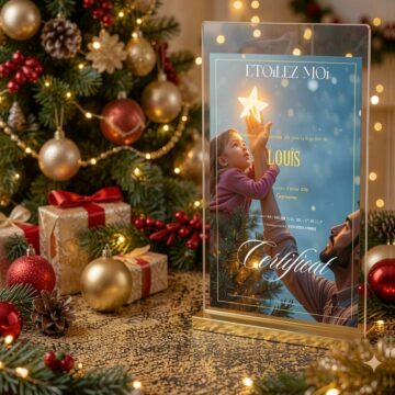 Certificat de baptême d’étoile cadeau de Noël de dernière minute avec livraison urgente et envoi rapide