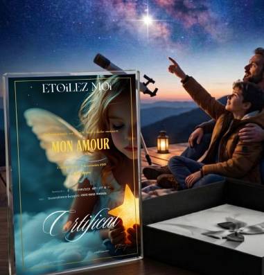 Avis client cadeau fête des mères ou pères dernière minute avec coffret personnalisé et certificat d’étoile