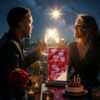 Cadeau anniversaire de mariage femme personnalisé coffret ouvert avec certificat personnalisé baptême d étoile
