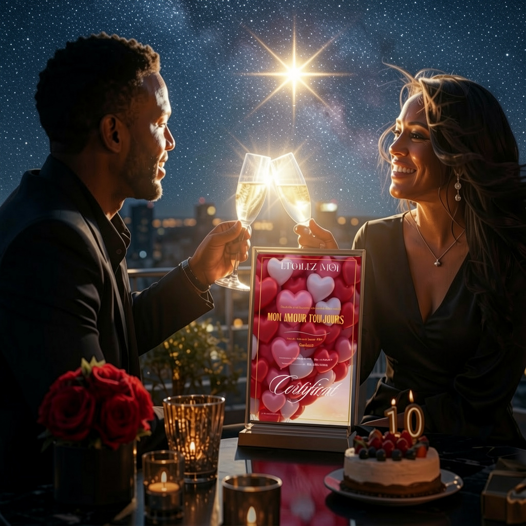 Cadeau anniversaire de mariage homme symbolique À jamais notre histoire baptême d étoile personnalisé