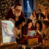 Enfant regardant son étoile personnalisée sur certificat de baptême d’étoile – cadeau Noël enfant dernière minute