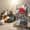 Cadeau décès femme livraison immédiate avec coffret ouvert révélant le certificat de baptême d'étoile personnalisé et les documents d'hommage