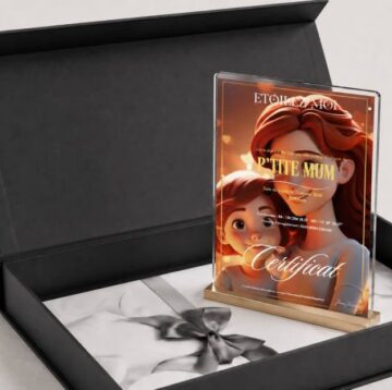 Cadeau fête des mères original et symbolique avec coffret de baptême d’étoile personnalisé pour maman